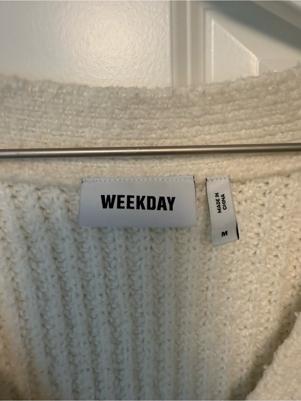 Weekday Cream Button-Front Ribbed Cardigan - Picture 2 of 2
